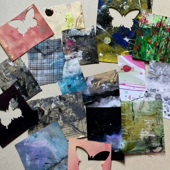 Junk Journal Pack  15+ Hand painted Pieces, Great for scrapbooking, college - Picture 1 of 12